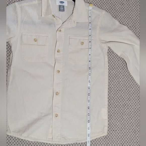 Old Navy Light Tan Button Down Shirt Size 6/7 - Picture 8 of 8